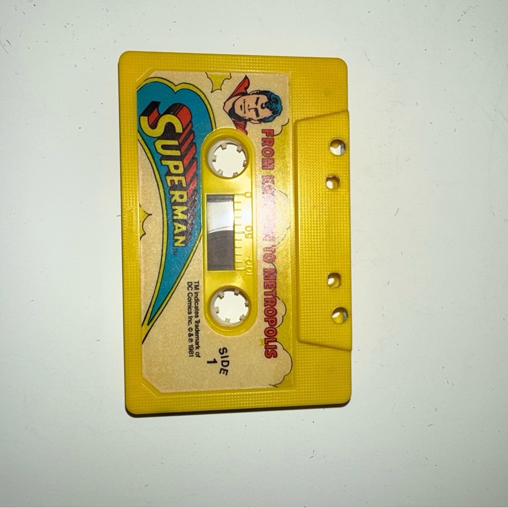 Vintage Superman Yellow Cassette Tape